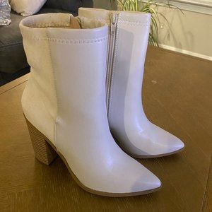 LULU'S Essex Bone Mid-Calf Booties | SIZE 8
